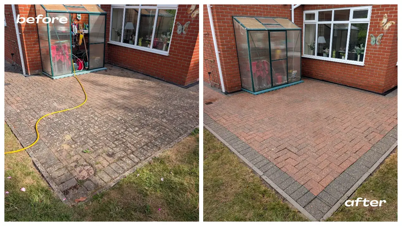 Exterior paving photographed during a Clear Home Solutions job