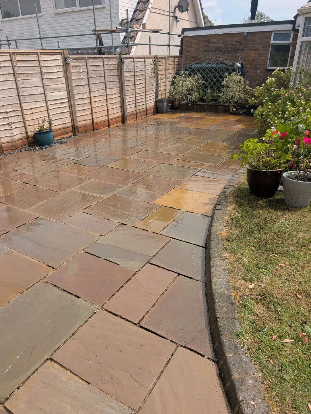 Exterior paving photographed during a Clear Home Solutions job